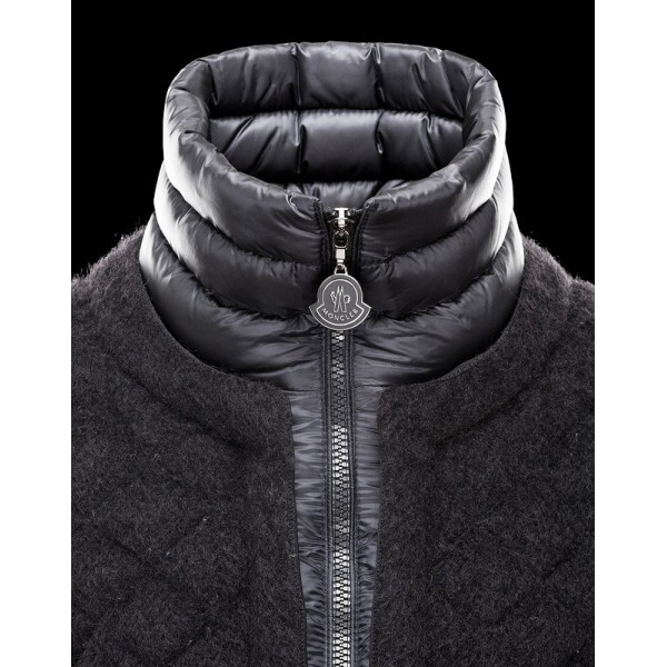 Moncler Donna Giù cappotto grigio Presa M1150